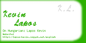 kevin lapos business card